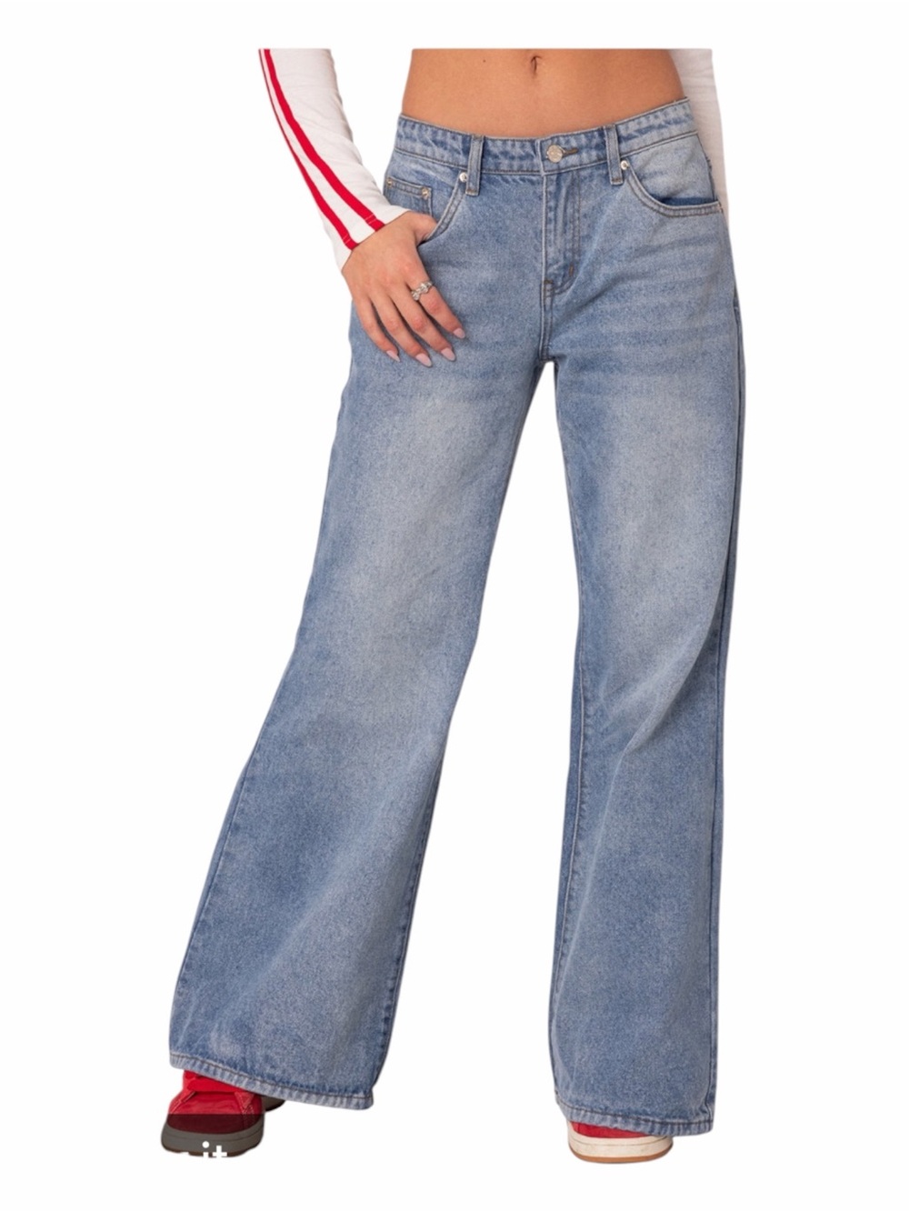 Edikted Wide Leg Light Blue Women's Jeans size medium